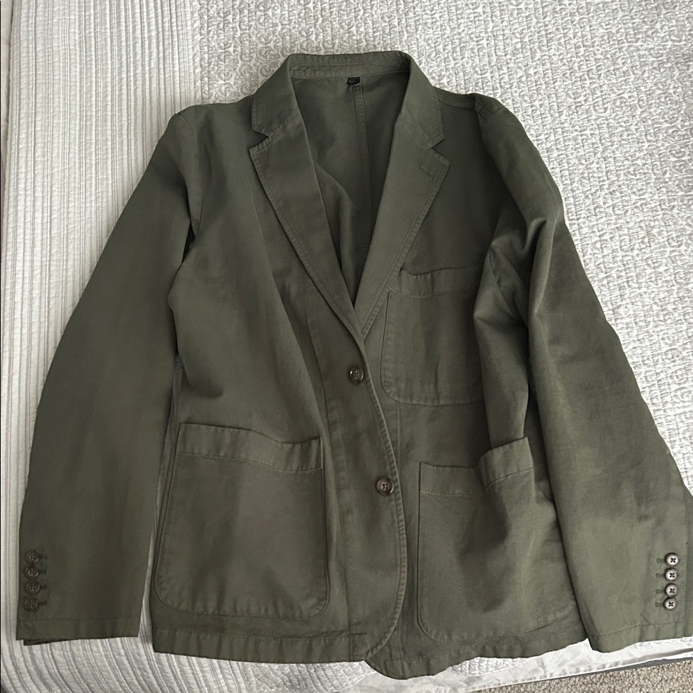J Crew 42r Green Olive Khaki Chore Coat Blazer